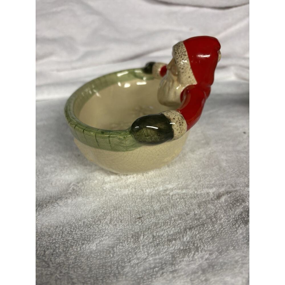 Vintage Christmas Santa HandPainted Russ Candy Bowl, potpourri, soap, chips - Picture 3 of 4